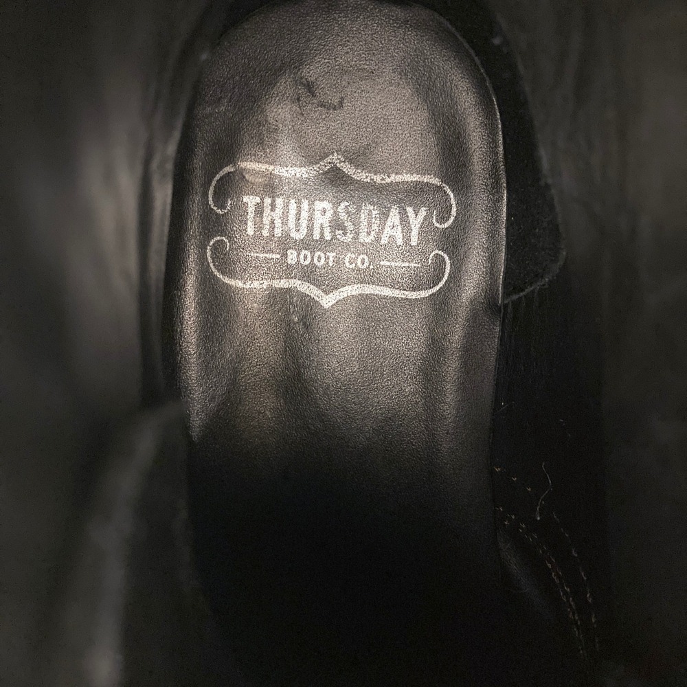 Thursday Boot Co Everyday Captain Boots Matte Black Mens 8.5 Cap Toe Lace Up - Picture 6 of 8